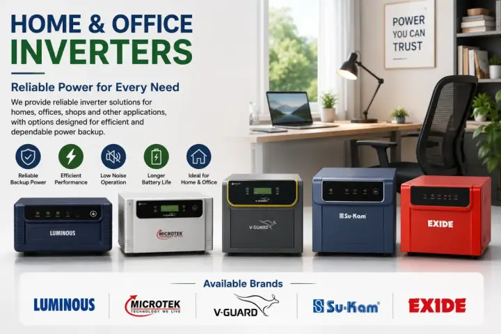 Home and office inverter with battery backup