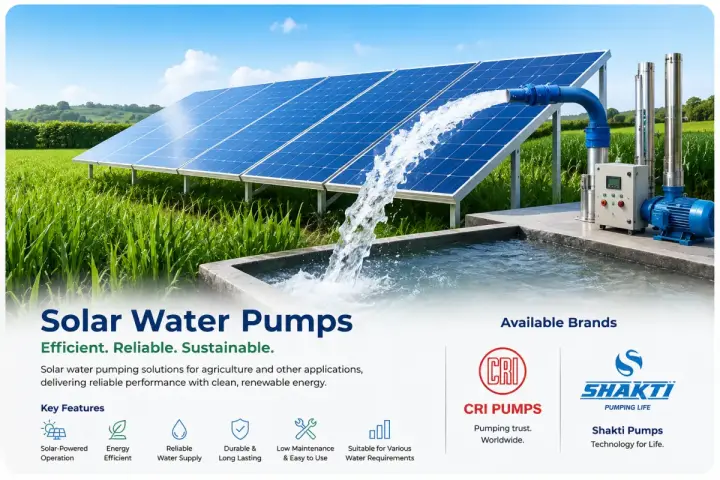 Solar water pump system for agricultural irrigation